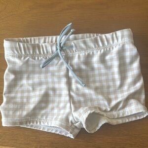 Checkered Swim Shorts with Drawstring